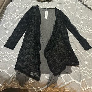 Vocal lace and rhinestone cardigan/jacket